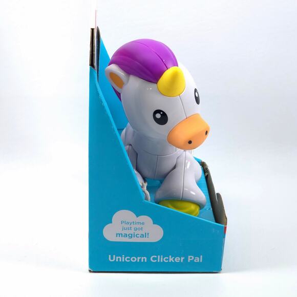 Fisher-Price Unicorn Clicker Pal Toy Rainbow White Ages 6 to 36 Months Brand New - Picture 5 of 8